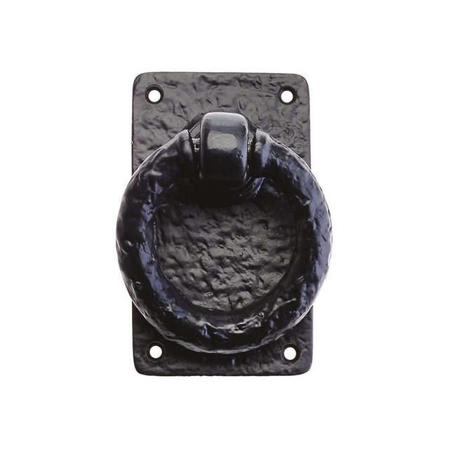 High quality image of the Foxcote Foundries - Ring Handle - 3" x 5" - Antique Black | Sku. ff600 | available to order from Trade Door Handles.
