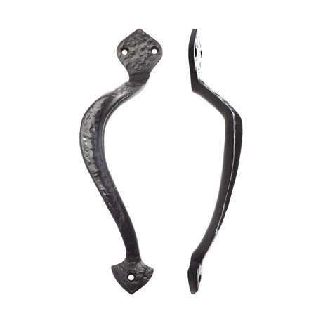 High quality image of the Foxcote Foundries - Offcentre Pull Handle - 9.5" - Left Hand - Antique Black | Sku. ff80l | available to order from Trade Door Handles.