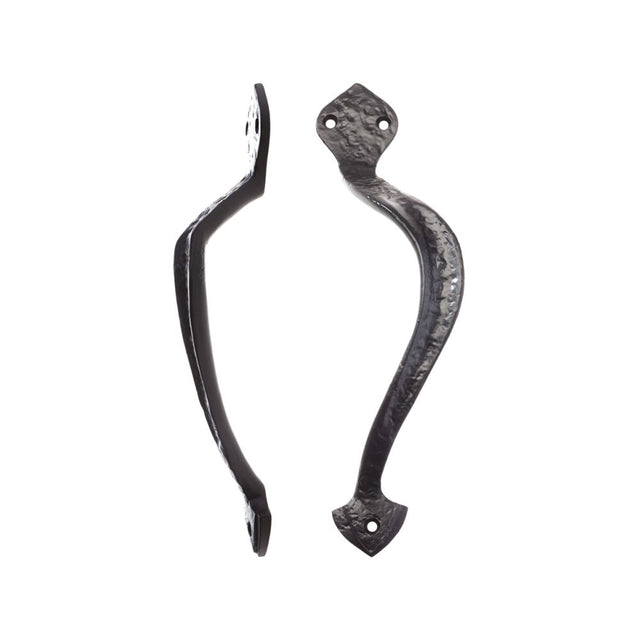 High quality image of the Foxcote Foundries - Offcentre Pull Handle - 9.5" - Right Hand - Antique Black | Sku. ff80r | available to order from Trade Door Handles.