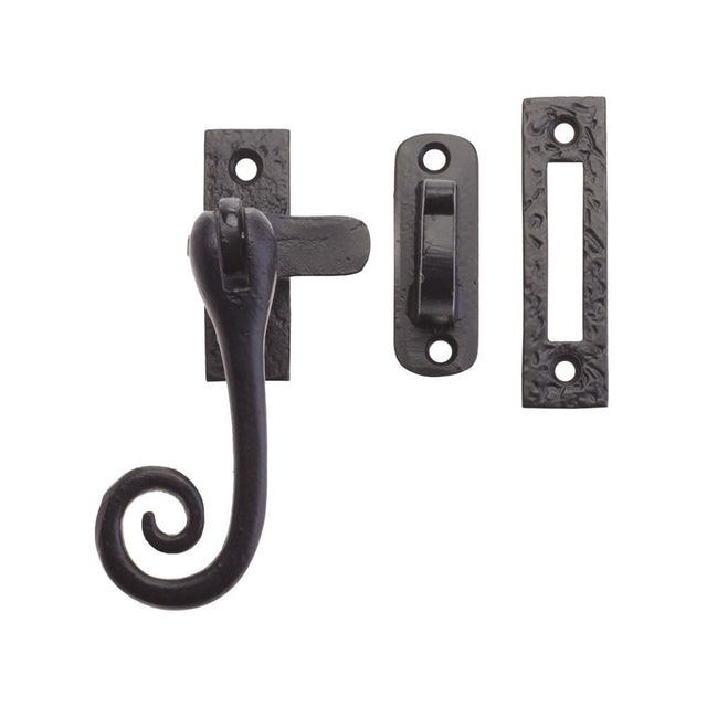 High quality image of the Foxcote Foundries - Curly Tail Casement Fastener - 4" - Antique Black | Sku. ff82 | available to order from Trade Door Handles.