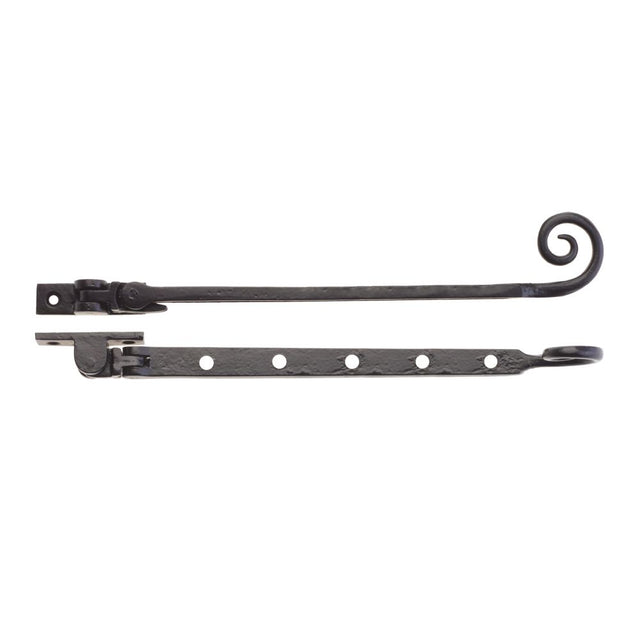 High quality image of the Foxcote Foundries - Curly Tail Casement Stay - 12" - Antique Black | Sku. ff90c | available to order from Trade Door Handles.
