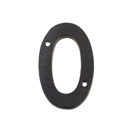 High quality image of the Foxcote Foundries - Numeral - No. 0 - 4" - Antique Black | Sku. ffn00 | available to order from Trade Door Handles.