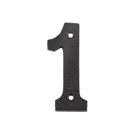 High quality image of the Foxcote Foundries - Numeral - No. 1 - 4" - Antique Black | Sku. ffn01 | available to order from Trade Door Handles.