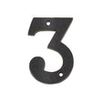 High quality image of the Foxcote Foundries - Numeral - No. 3 - 4" - Antique Black | Sku. ffn03 | available to order from Trade Door Handles.