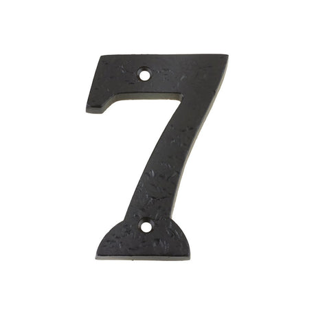 High quality image of the Foxcote Foundries - Numeral - No. 7 - 4" - Antique Black | Sku. ffn07 | available to order from Trade Door Handles.