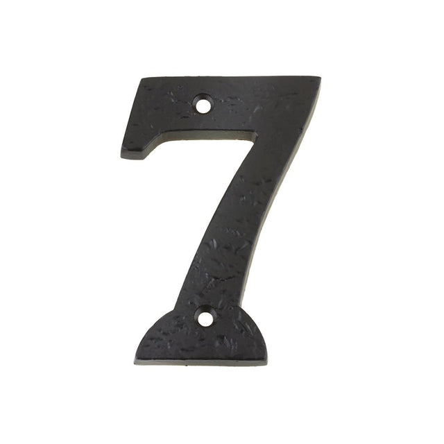 High quality image of the Foxcote Foundries - Numeral - No. 7 - 4" - Antique Black | Sku. ffn07 | available to order from Trade Door Handles.