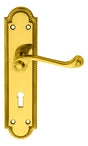 High quality image of Carlisle Brass - Georgian Lever on Shaped Lock Backplate - Polished Brass | Sku. fg27 | Trade Door Handles.
