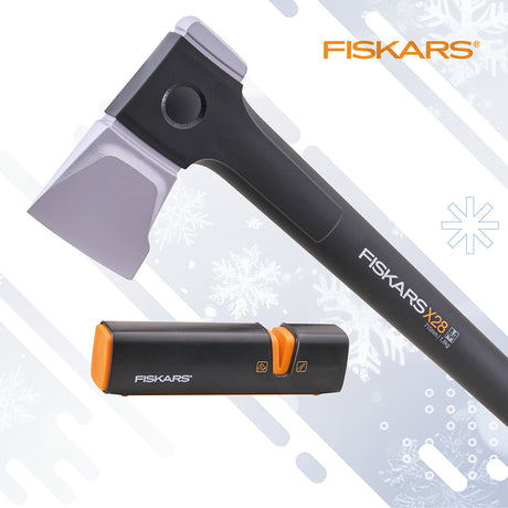 Fiskars X28 Splitting Axe & Sharpener Set