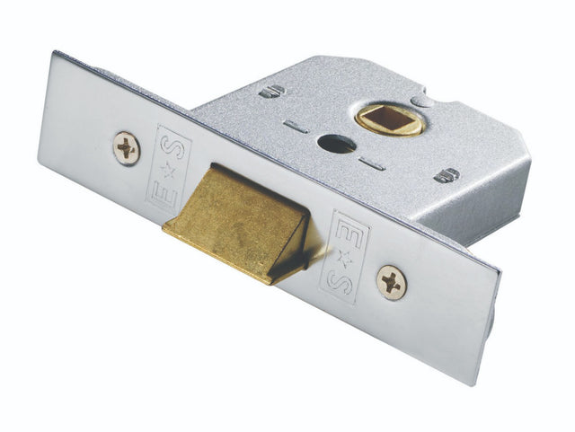 High quality image of Eurospec - Flat Latch 64mm - Satin Chrome Plated | Sku. fll8025scp | Trade Door Handles.