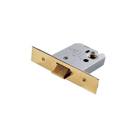 High quality image of Eurospec - Flat Latch 76mm - Electro Brassed | Sku. fll8030eb | Trade Door Handles.