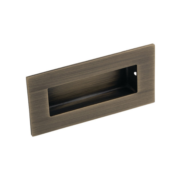 This is an image of Eurospec - Flush Pull - Antique Brass - FPH1000AB available to order from Trade Door Handles in Kendal.