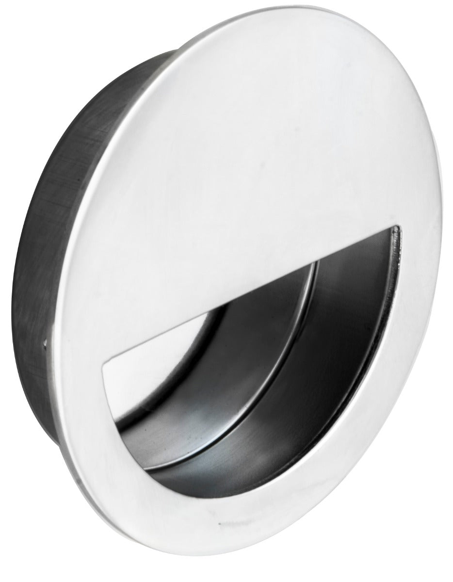 High quality image of Eurospec - Circular Flush Pull - Bright Stainless Steel | Sku. fph1004bss | Trade Door Handles.