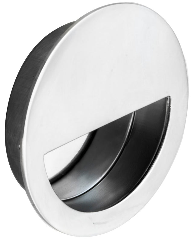 High quality image of Eurospec - Circular Flush Pull - Bright Stainless Steel | Sku. fph1004bss | Trade Door Handles.