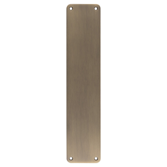 This is an image of Eurospec - Finger Plate Plain 300 x 75mm - Antique Brass - FPP1350AB available to order from Trade Door Handles in Kendal.