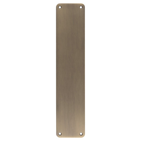 This is an image of Eurospec - Finger Plate Plain 300 x 75mm - Antique Brass - FPP1350AB available to order from Trade Door Handles in Kendal.