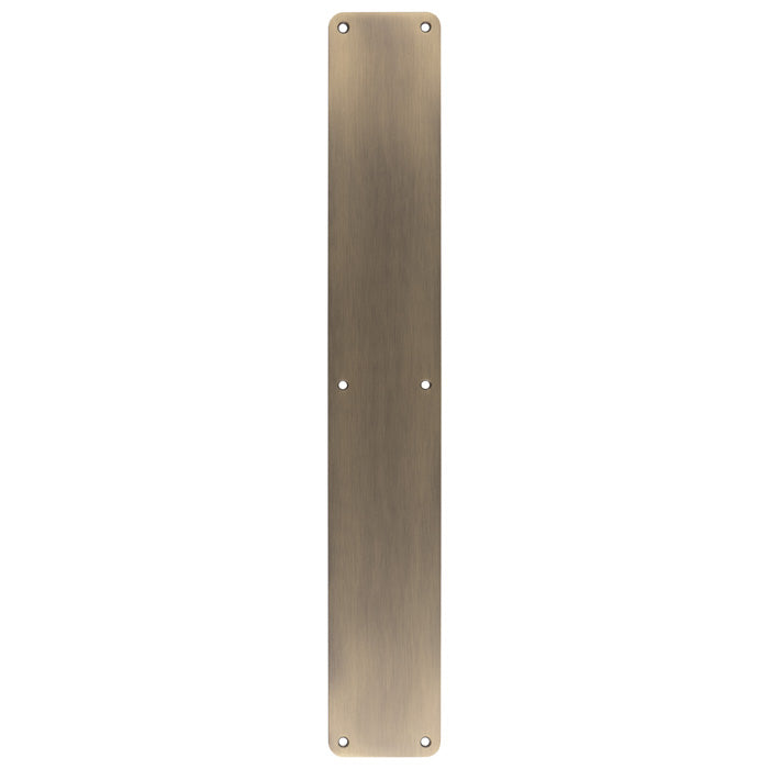 This is an image of Eurospec - Finger Plate Plain 500 x 75mm - Antique Brass - FPP1500AB available to order from Trade Door Handles in Kendal.