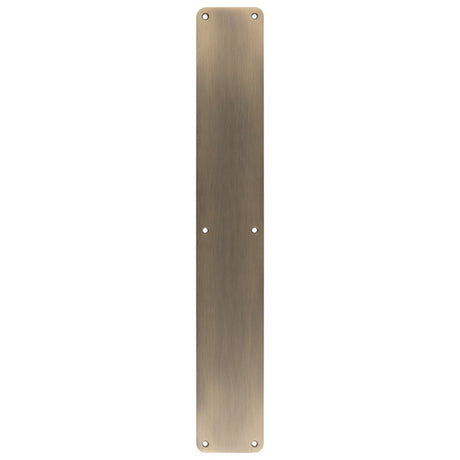 This is an image of Eurospec - Finger Plate Plain 500 x 75mm - Antique Brass - FPP1500AB available to order from Trade Door Handles in Kendal.