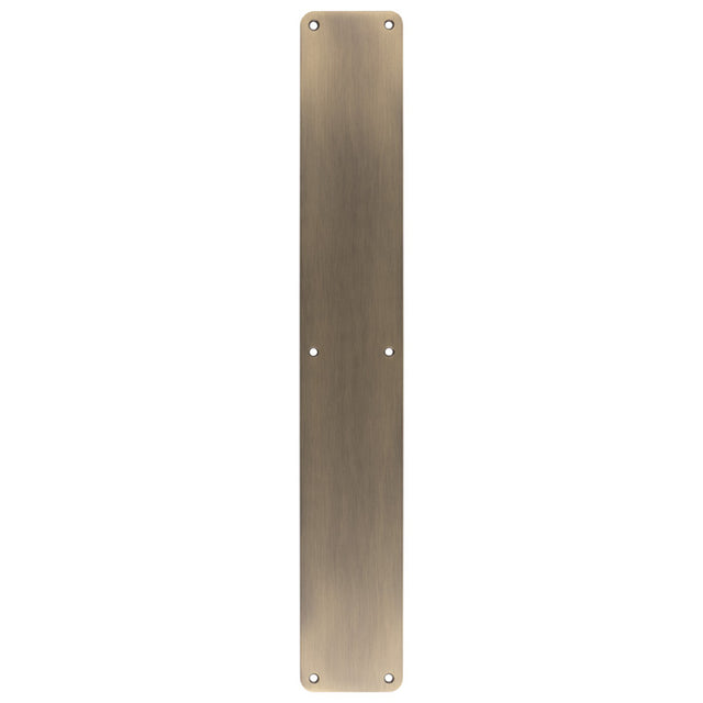 This is an image of Eurospec - Finger Plate Plain 500 x 75mm - Antique Brass - FPP1500AB available to order from Trade Door Handles in Kendal.