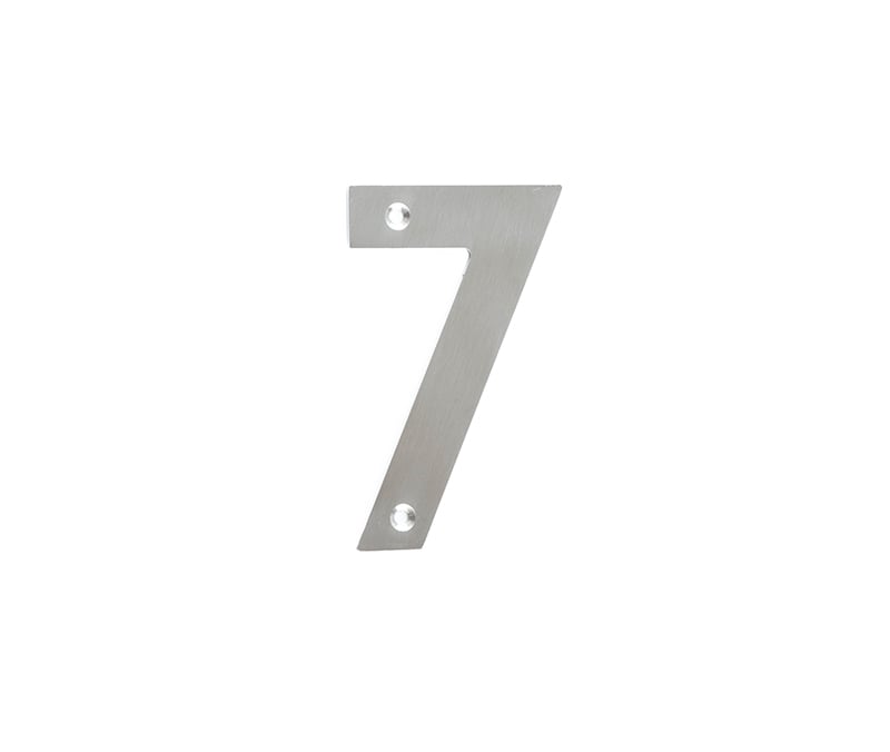 Frelan Hardware Door Furniture Satin Stainless Steel / Numerals / 7 Frelan - 100mm No.7 Numeral - Grade 304 Satin Stainless Steel