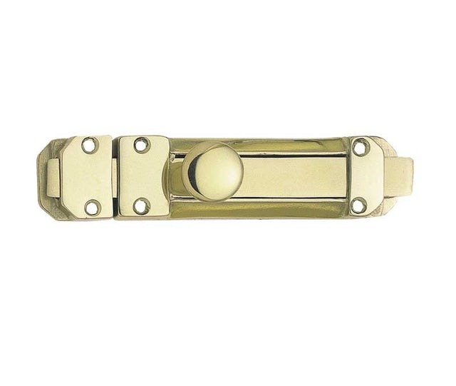 Frelan Hardware Accessories Polished Brass / Straight Surface Bolts / 100mm / 4" Frelan - 100mm PB contract surface bolt