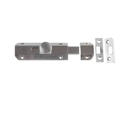 Frelan Hardware Accessories Satin Nickel / Straight Surface Bolts / 100mm / 4" Frelan - 100mm SN Slide Bolt