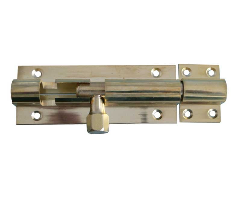 Frelan Hardware Accessories Polished Brass / Straight Surface Bolts / 100mm / 4" Frelan - 100x25mm PB STR Barrel bolt