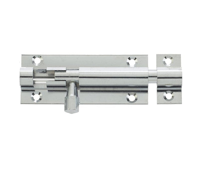 Frelan Hardware Accessories Polished Chrome / Straight Surface Bolts / 100mm / 4" Frelan - 100x25mm PC STR Barrel bolt