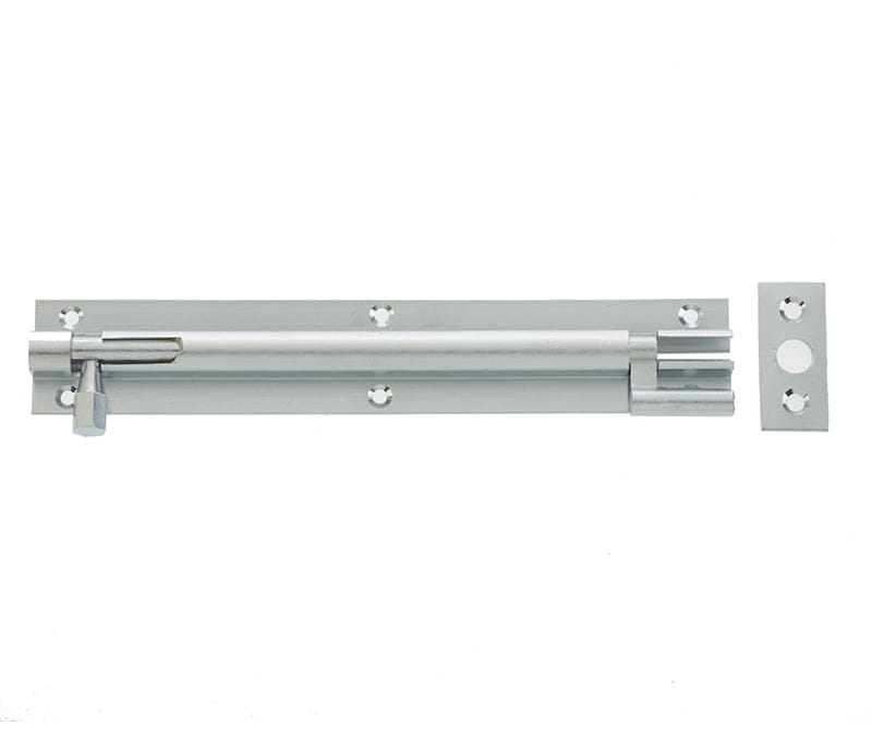 Frelan Hardware Accessories Satin Chrome / Cranked Surface Bolts / 100mm / 4" Frelan - 100x25mm SC NKD Barrel Bolt