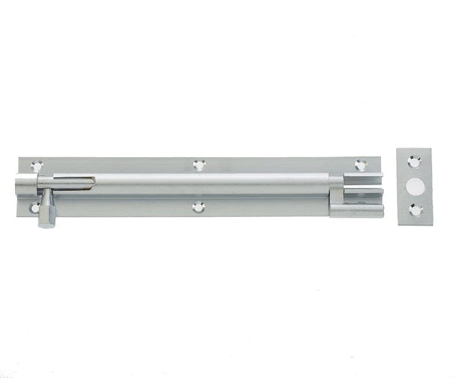 Frelan Hardware Accessories Satin Chrome / Cranked Surface Bolts / 100mm / 4" Frelan - 100x25mm SC NKD Barrel Bolt