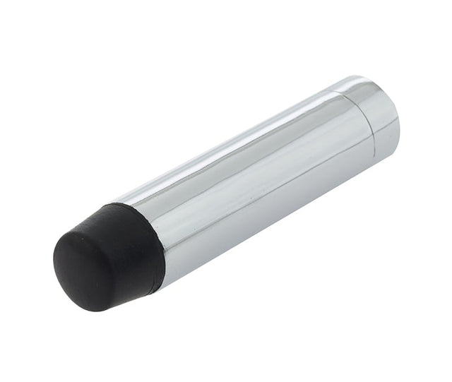 Frelan Hardware Door Furniture Polished Chrome / Projection Door Stop Frelan - 102mm Cylinder Wall Mounted Door Stop without Rose - Polished Chrome