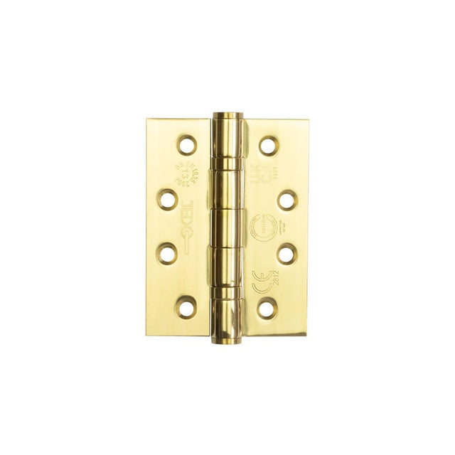 Frelan Hardware Hinges Electro Brass / Ball Bearing Hinges / 4" x (102mm) Frelan - 102x76mm Grade 202 Stainless Steel Ball Bearing Hinges Grade 13 - Elect