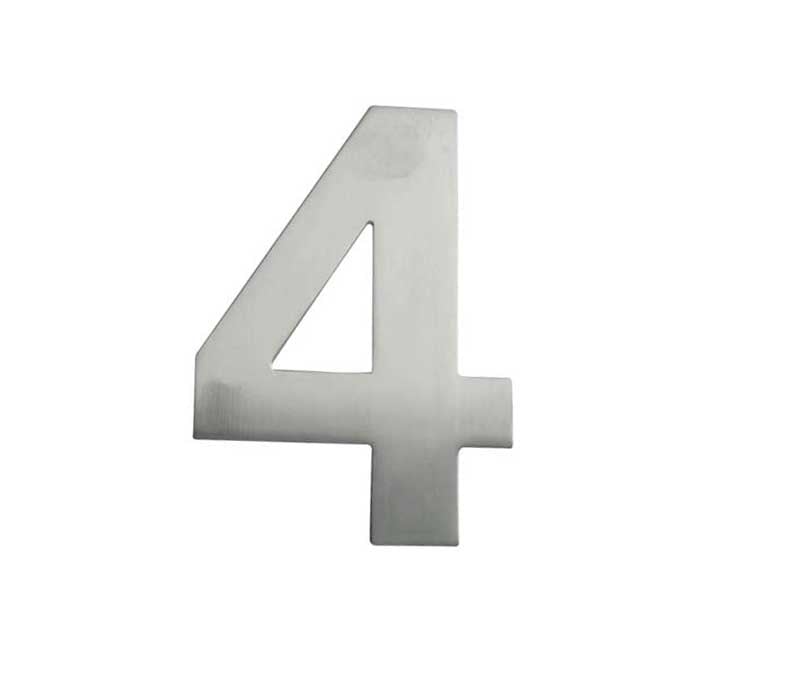 Frelan Hardware Door Furniture Satin Stainless Steel / Numerals / 4 Frelan - 150mm No.4 Numeral - Grade 304 Satin Stainless Steel