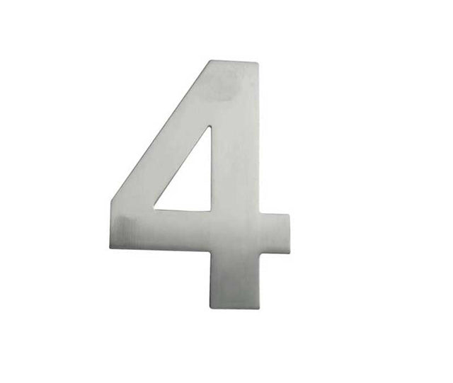 Frelan Hardware Door Furniture Satin Stainless Steel / Numerals / 4 Frelan - 150mm No.4 Numeral - Grade 304 Satin Stainless Steel