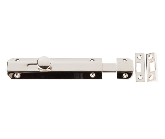 Frelan Hardware Accessories Polished Nickel / Straight Surface Bolts / 150mm / 6" Frelan - 150mm PN Slide Bolt