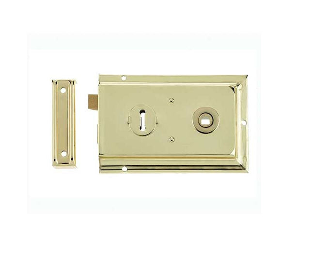 Frelan Hardware Locks & Latches Electro Brassed Frelan - 152.5x102mm EB Rim lock