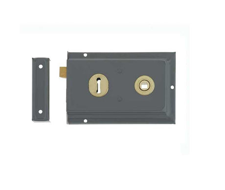 Frelan Hardware Locks & Latches Grey Frelan - 152.5x102mm Grey Rim lock