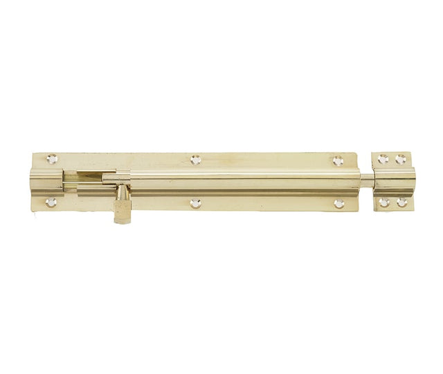 Frelan Hardware Accessories Polished Brass / Straight Surface Bolts / 200mm / 8" Frelan - 200x38mm PB STR Barrel bolt