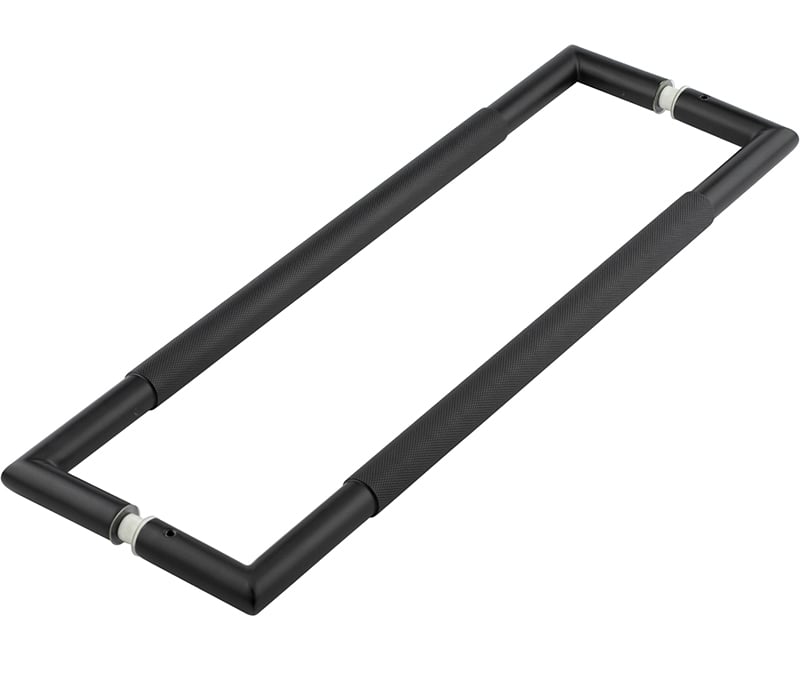 Frelan Hardware Door Furniture Black / Back to Back Fixing Pack Frelan - 425x20mm MB b/b mitred knurled pull handle