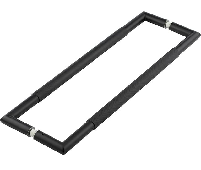 Frelan Hardware Door Furniture Black / Back to Back Fixing Pack Frelan - 425x20mm MB b/b mitred knurled pull handle