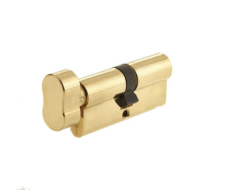 Frelan Hardware Locks & Latches Polished Brass / Euro Cylinder & Turn / 35 x 35mm Frelan - 70mm PB Euro cyl & turn KA 62134