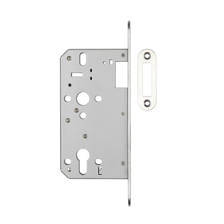 Frelan Hardware Locks & Latches Satin Stainless Steel Frelan - 72mm sss Din euro deadlock radiused 60mm backset