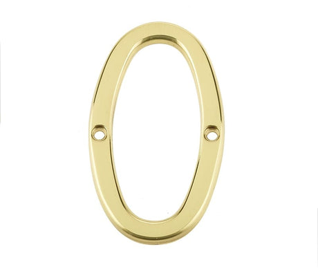 Frelan Hardware Door Furniture Polished Brass / Numerals / 0 Frelan - 75MM PB Screwfix numeral 0