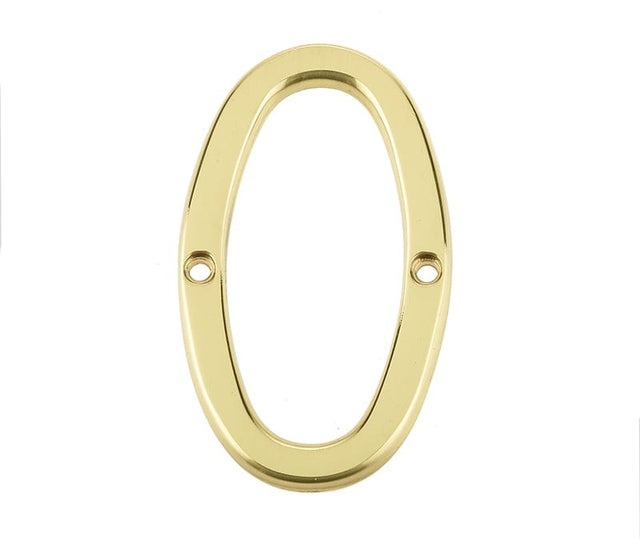 Frelan Hardware Door Furniture Polished Brass / Numerals / 0 Frelan - 75MM PB Screwfix numeral 0