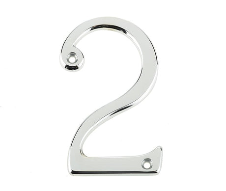 Frelan Hardware Door Furniture Polished Chrome / Numerals / 2 Frelan - 75mm PC Screwfix numeral 2