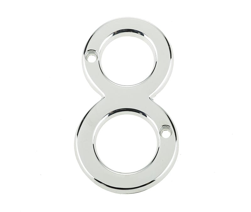 Frelan Hardware Door Furniture Polished Chrome / Numerals / 8 Frelan - 75mm PC Screwfix numeral 8
