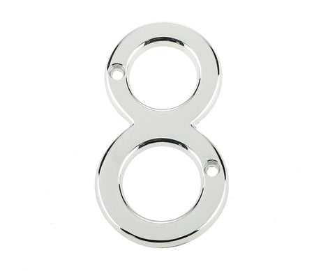 Frelan Hardware Door Furniture Polished Chrome / Numerals / 8 Frelan - 75mm PC Screwfix numeral 8
