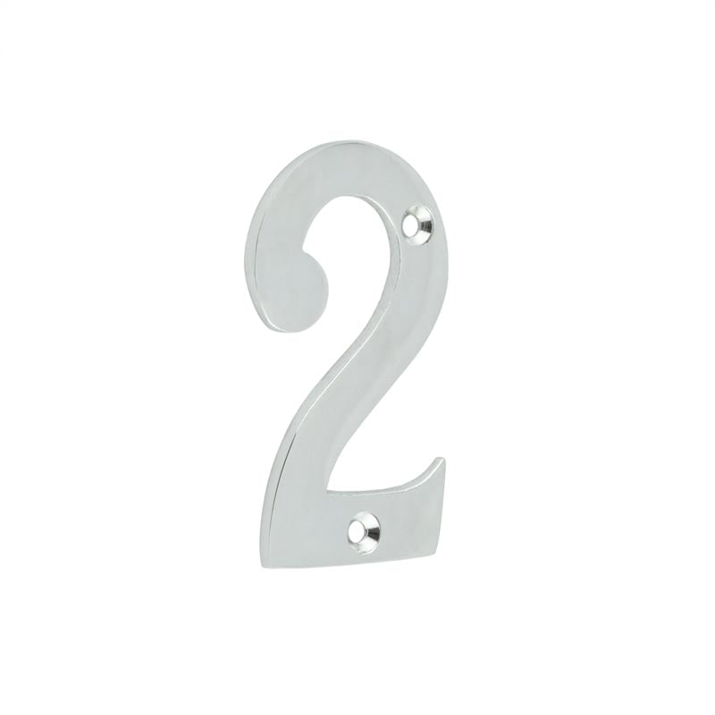 Frelan Hardware Polished Chrome Frelan - 75mm Polished Chrome 2 Screw Fix Numeral