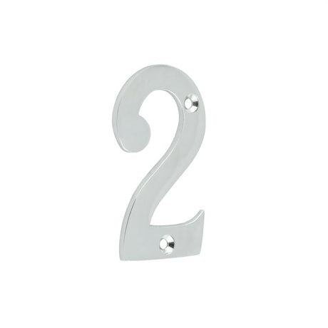 Frelan Hardware Polished Chrome Frelan - 75mm Polished Chrome 2 Screw Fix Numeral