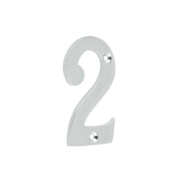 Frelan Hardware Polished Chrome Frelan - 75mm Polished Chrome 2 Screw Fix Numeral