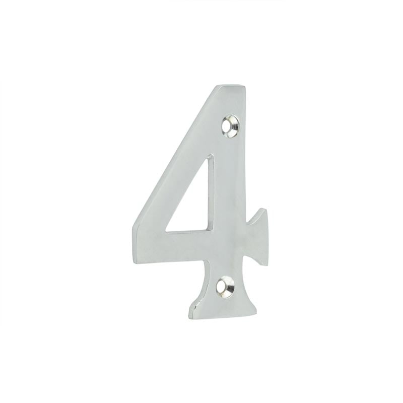 Frelan Hardware Polished Chrome Frelan - 75mm Polished Chrome 4 Screw Fix Numeral